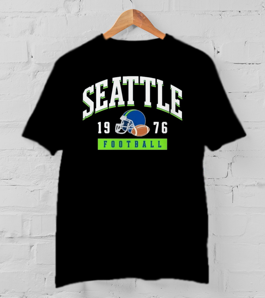 Seattle Seahawks Football 1976 Helmet And Ball T-Shirt
