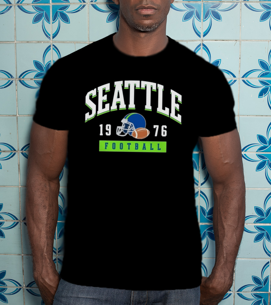 Seattle Seahawks Football 1976 Helmet And Ball T-Shirt