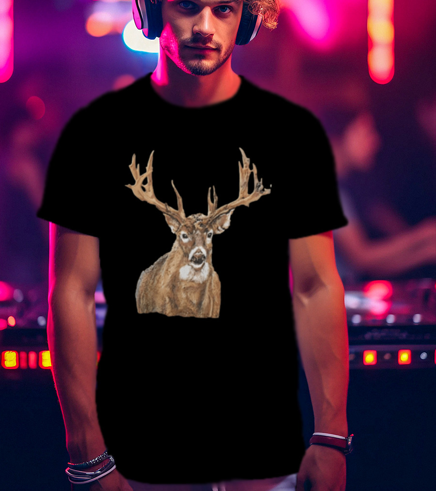Simply Southern Large Buck Deer Head Drawing T-Shirt