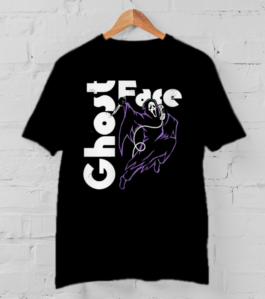 Ghost Face Horror Movie Scream Iconic Mask With Knife T-Shirt