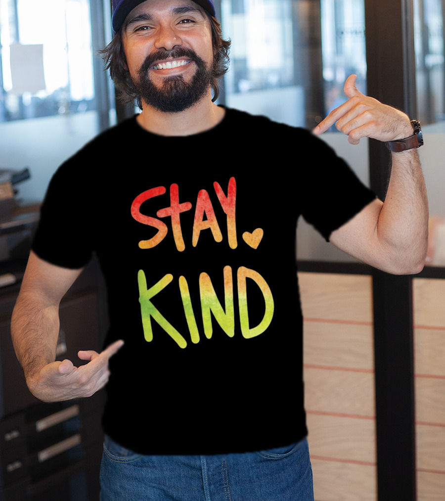 Stay Kind Watercolor Heart Inspirational Kindness T-Shirt