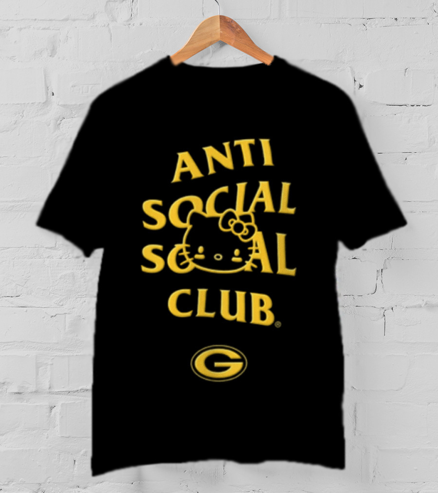 Anti Social Social Club Hello Kitty Green Bay Packers Collaboration T-Shirt