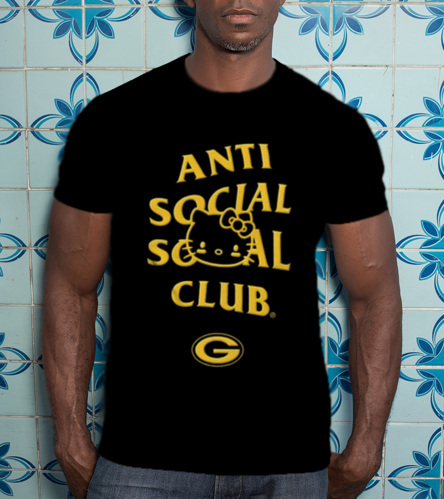 Anti Social Social Club Hello Kitty Green Bay Packers Collaboration T-Shirt