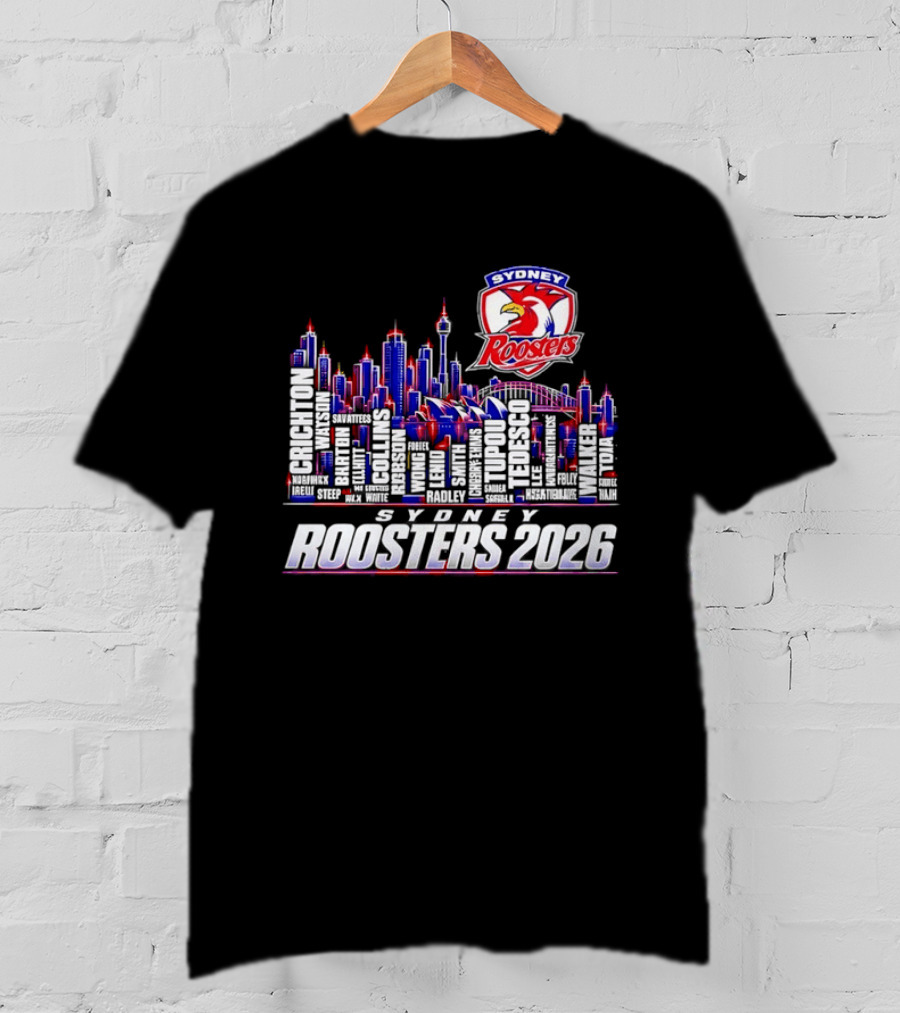 Sydney Roosters 2026 Skyline Roster Team T-Shirt