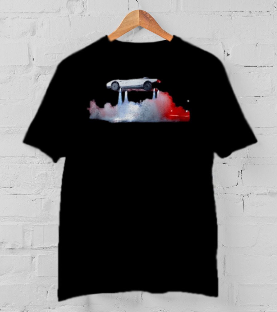 Tesla Roadster Flying Car 2026 Futuristic Innovation Concept With Jet Thrusters T-Shirt