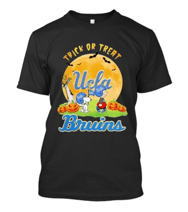 UCLA Bruins Snoopy Charlie Brown Woodstock Trick Or Treat Halloween Moon T-Shirt