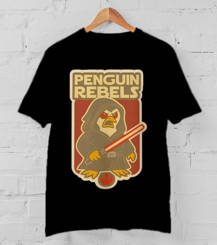 Penguin Rebels Star Wars Lightsaber Hooded Jedi Bird T-Shirt