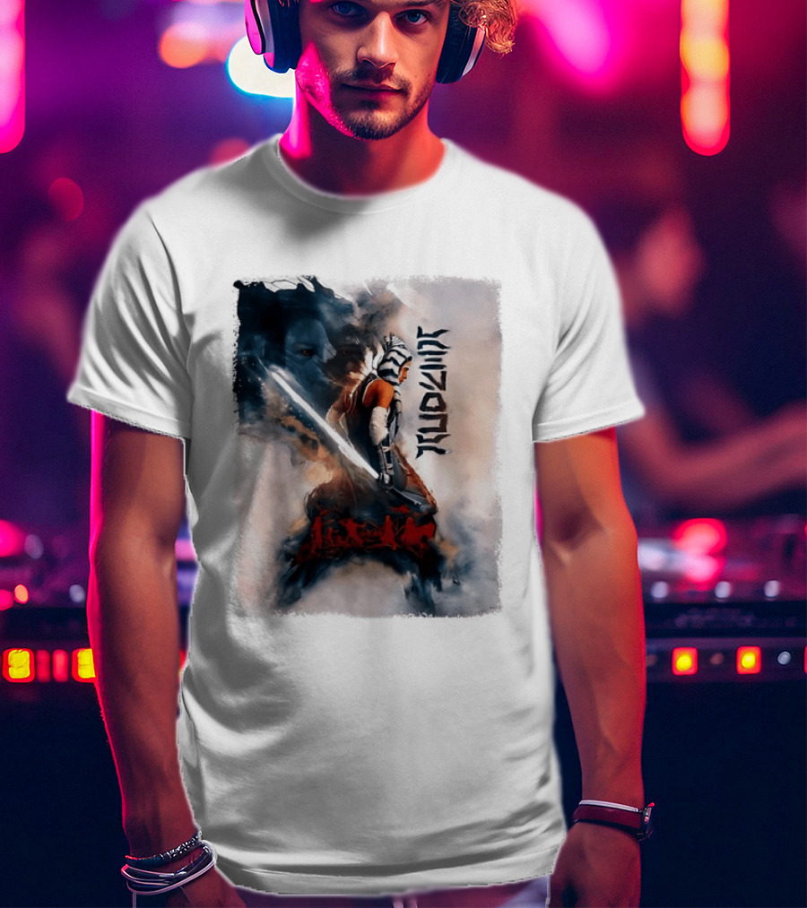 Ahsoka Tano Jedi Warrior Lightsaber Arabic Calligraphy Star Wars T-Shirt