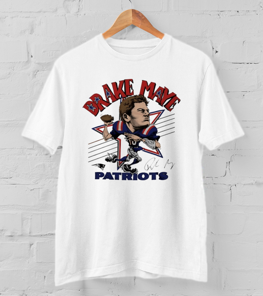 Drake Maye Patriots Football Number 10 Quarterback T-Shirt