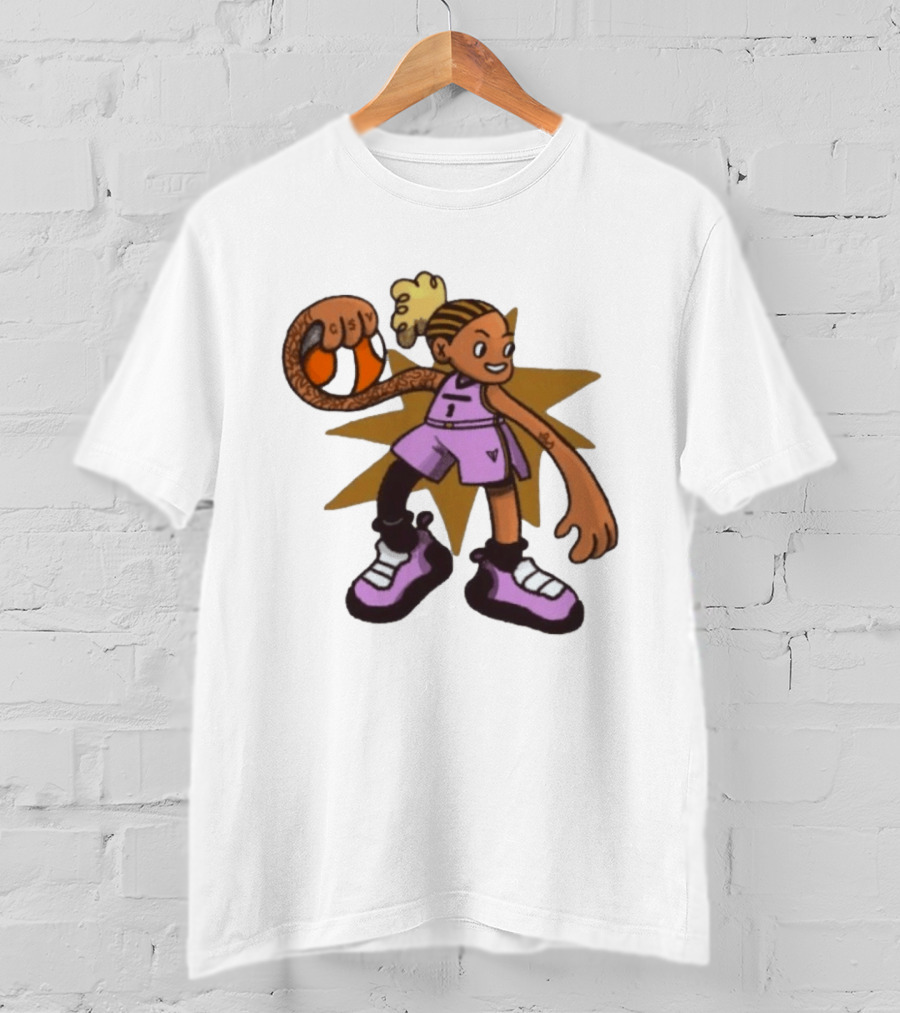 Gabby Golden State Valkyries No 1 CSV Cartoon Character With Basketball T-Shirt
