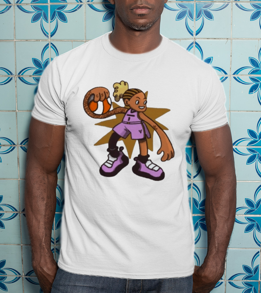 Gabby Golden State Valkyries No 1 CSV Cartoon Character With Basketball T-Shirt