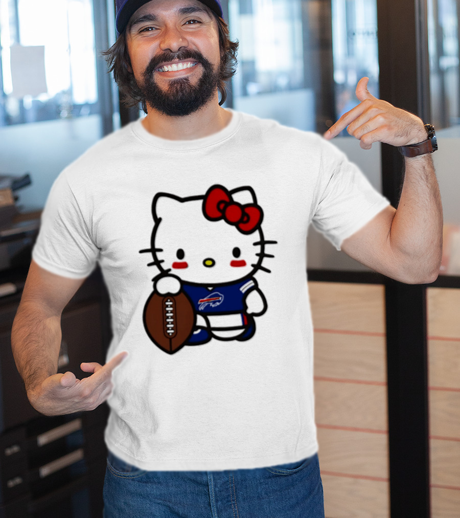 Hello Kitty Buffalo Bills Football Character Fan T-Shirt