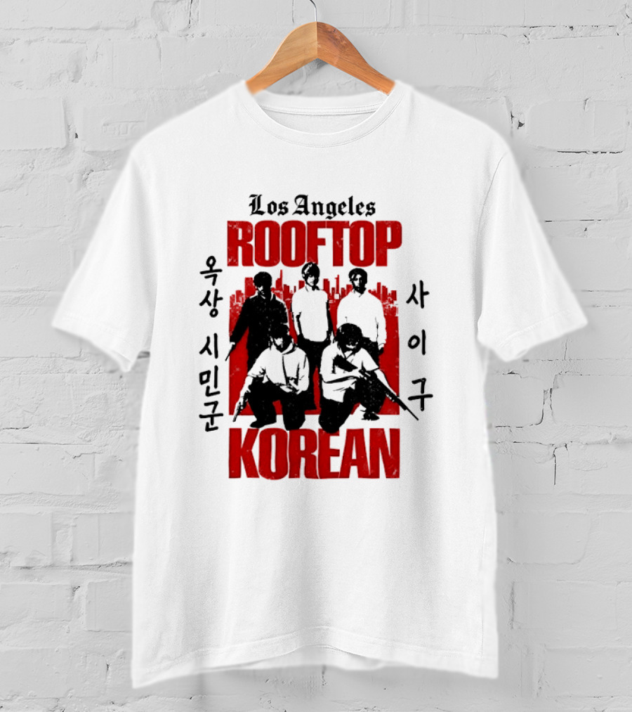 Los Angeles Rooftop Korean 1992 Historical T-Shirt