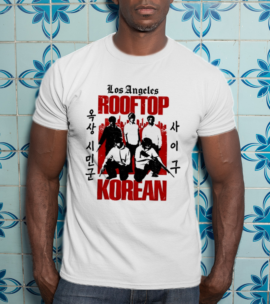 Los Angeles Rooftop Korean 1992 Historical T-Shirt