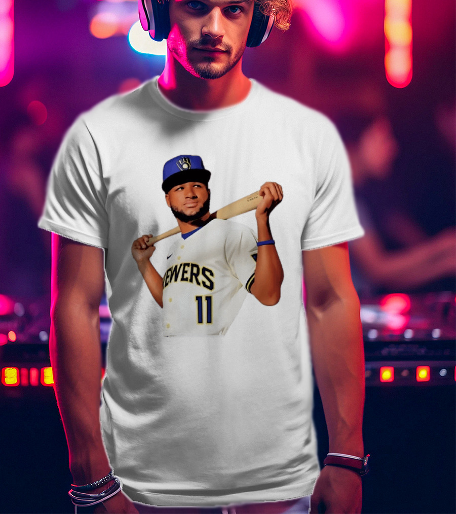 Manny Pina Milwaukee Brewers Number 11 Catcher MLB Baseball T-Shirt