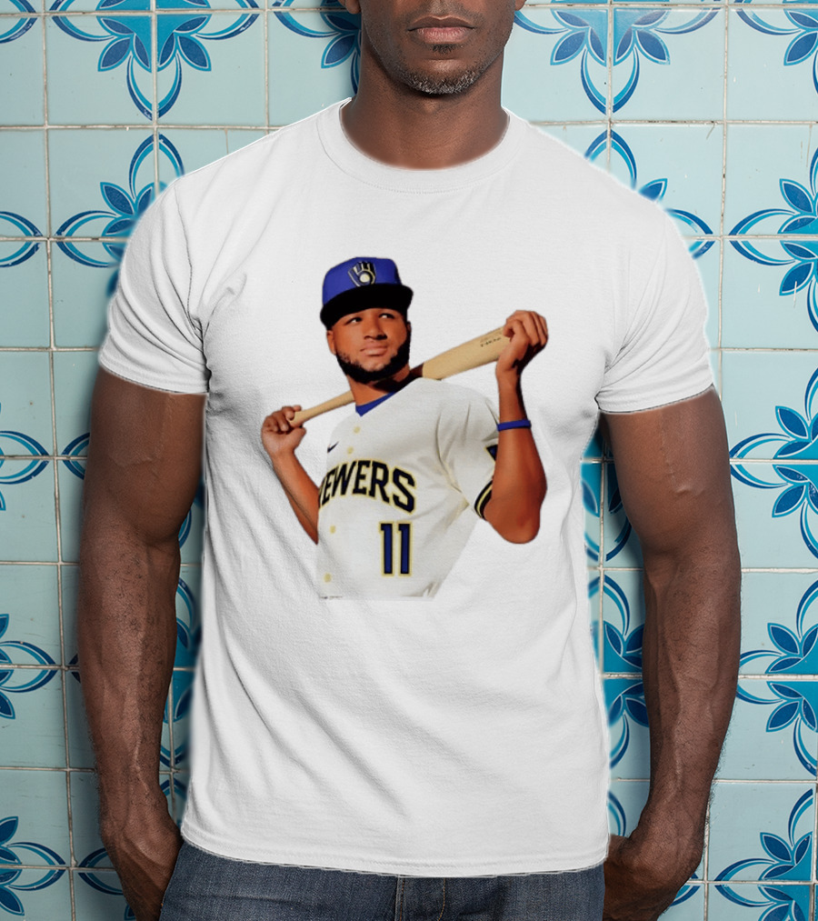 Manny Pina Milwaukee Brewers Number 11 Catcher MLB Baseball T-Shirt