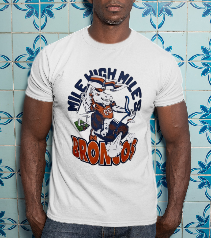 Mile High Miles Broncos Denver Horse Player Football 00 T-Shirt