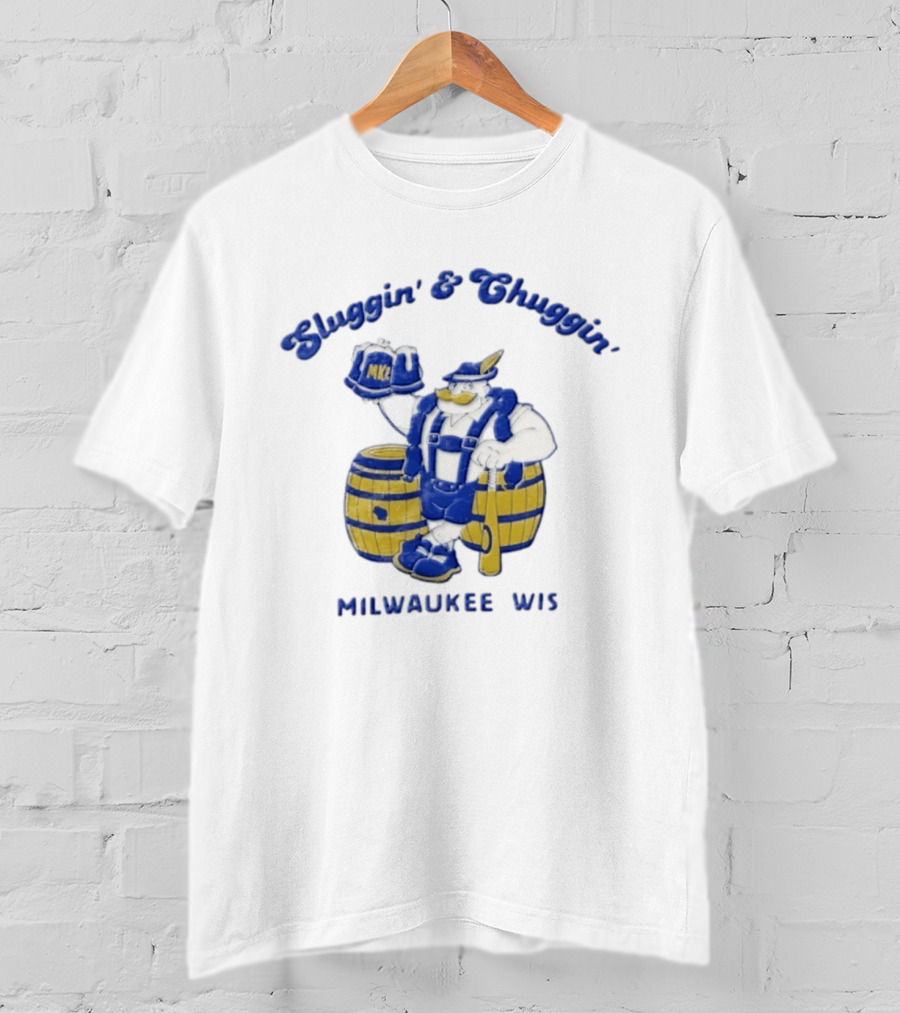 Milwaukee Sluggin' & Chuggin' MKE Beer Barrel Wisconsin T-Shirt