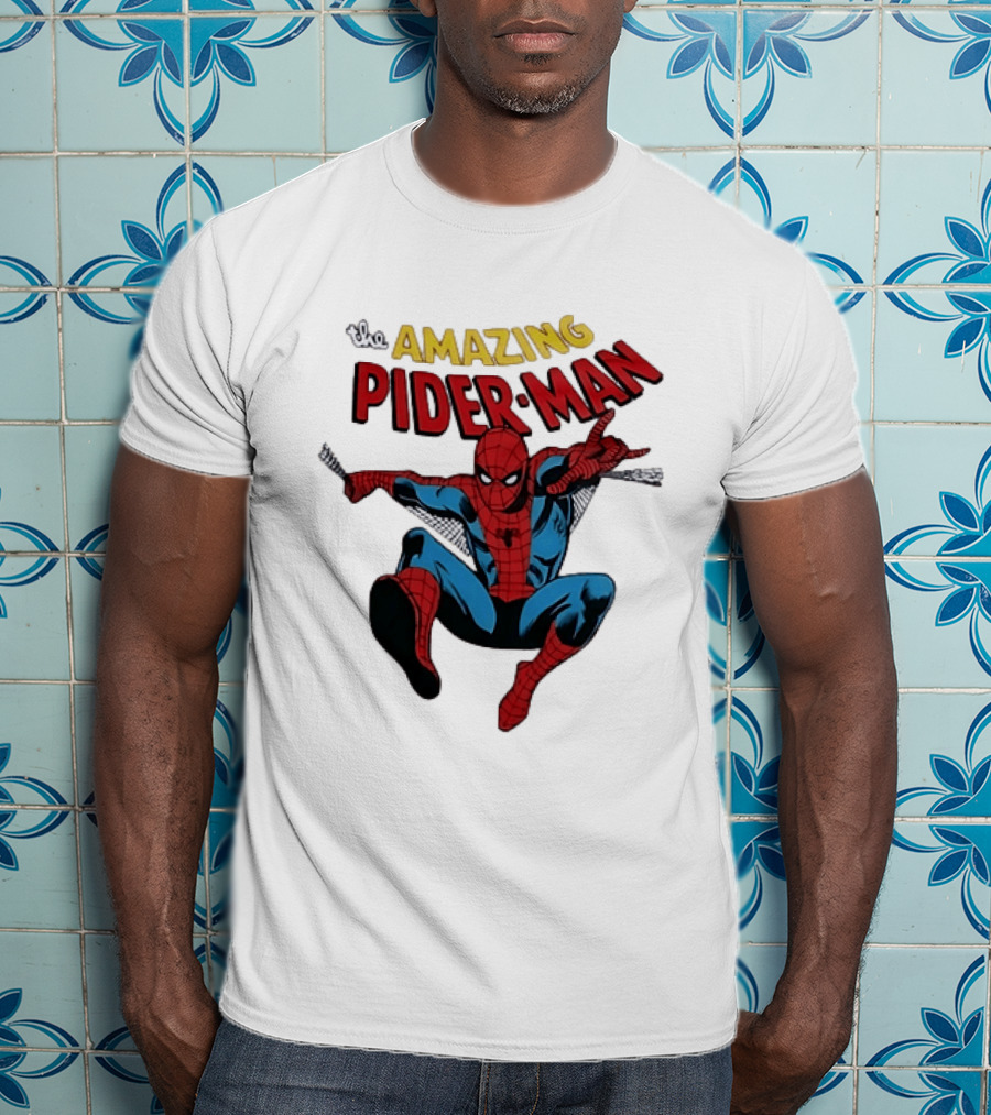 The Amazing Spider Man Marvel Superhero Classic Action Pose T-Shirt