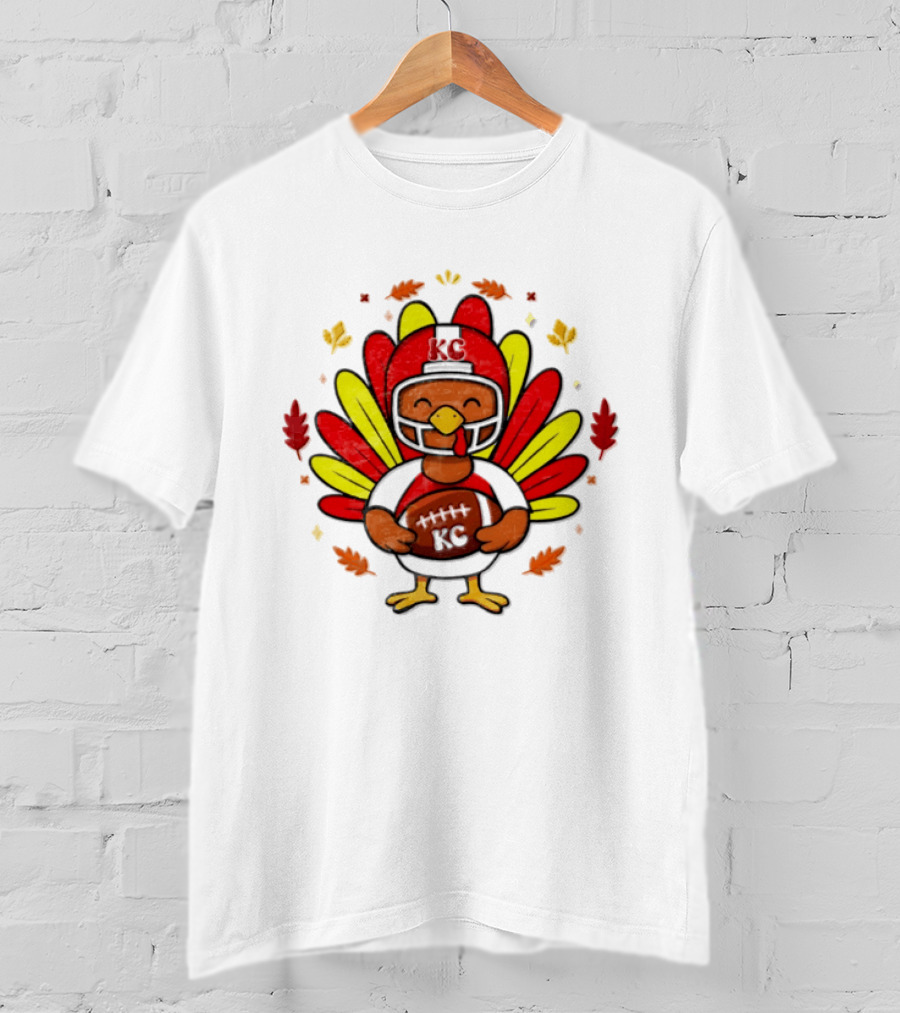 Turkey Football Touchdowns Kansas City Chiefs Thanksgiving T-Shirt