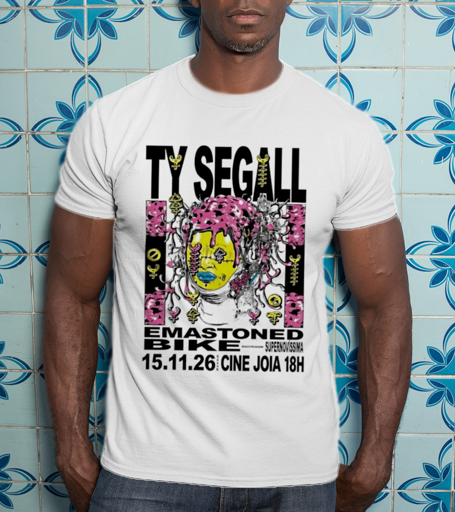 Ty Segall Emastoned Bike Concert At Cine Joia 15.11.26 18H Vibrant Psychedelic Face T-Shirt
