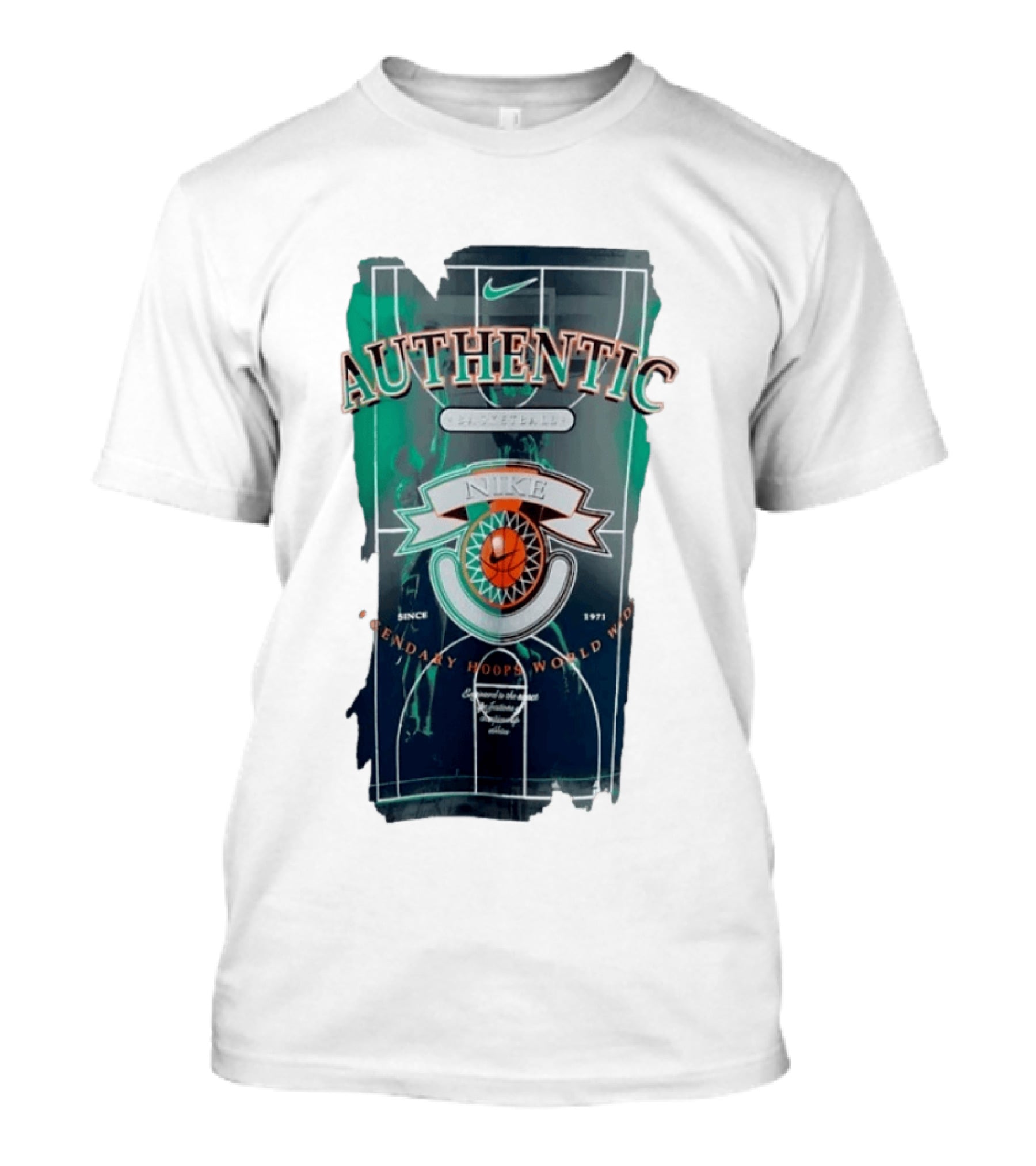Authentic Nike Basketball Legendary Hoops Worldwide Since 1971 T-Shirt