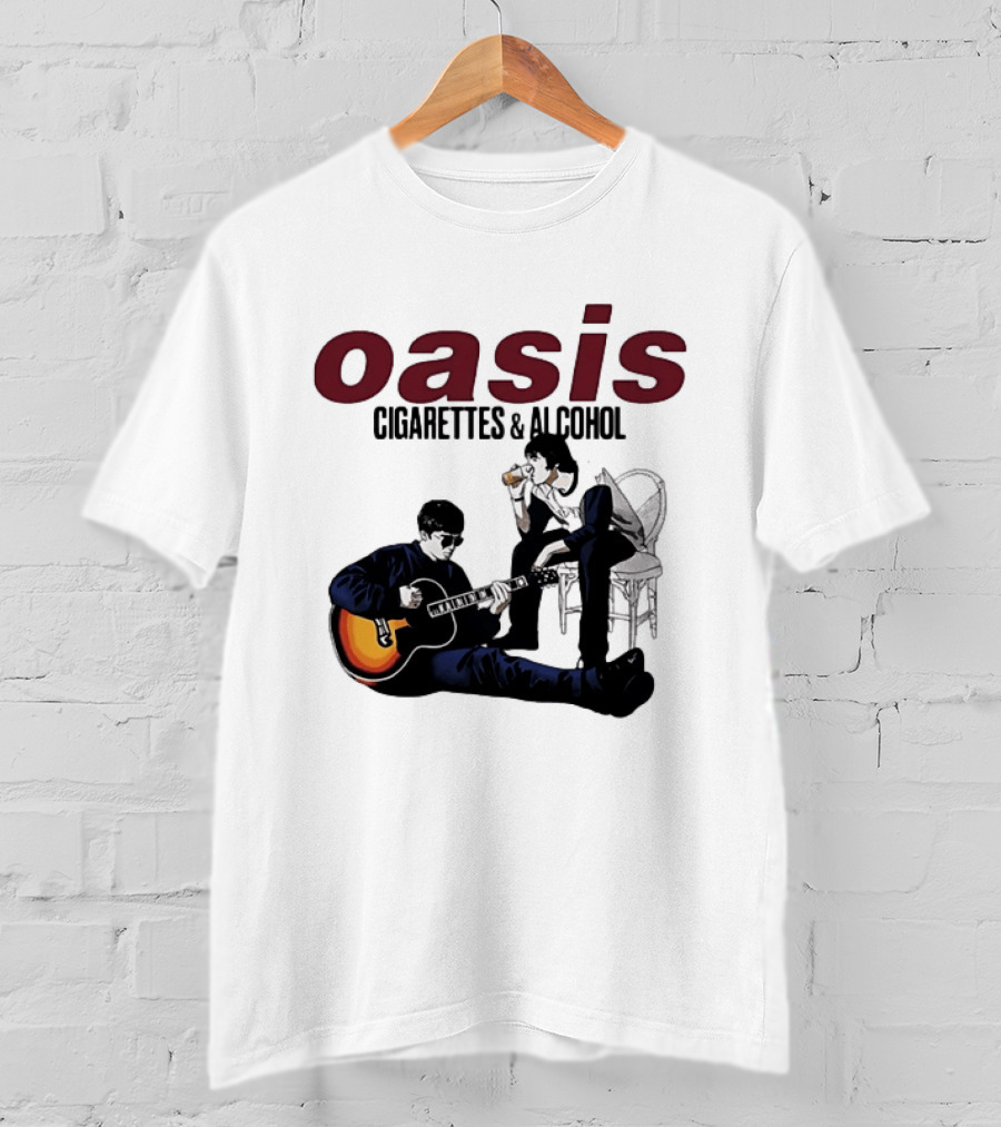 Oasis Cigarettes & Alcohol Britpop Band Music Fans T-Shirt