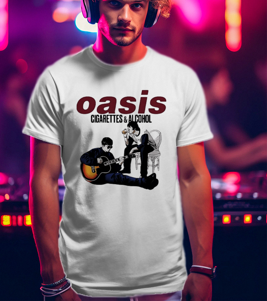 Oasis Cigarettes & Alcohol Britpop Band Music Fans T-Shirt