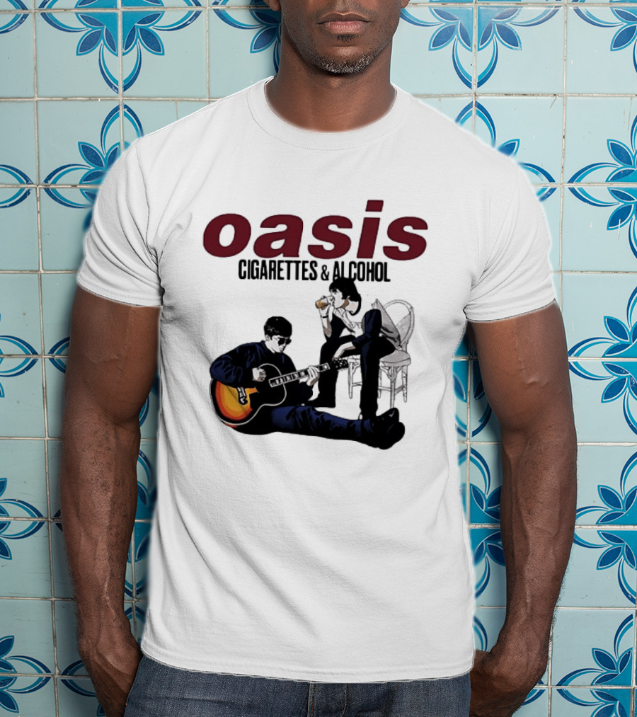 Oasis Cigarettes & Alcohol Britpop Band Music Fans T-Shirt