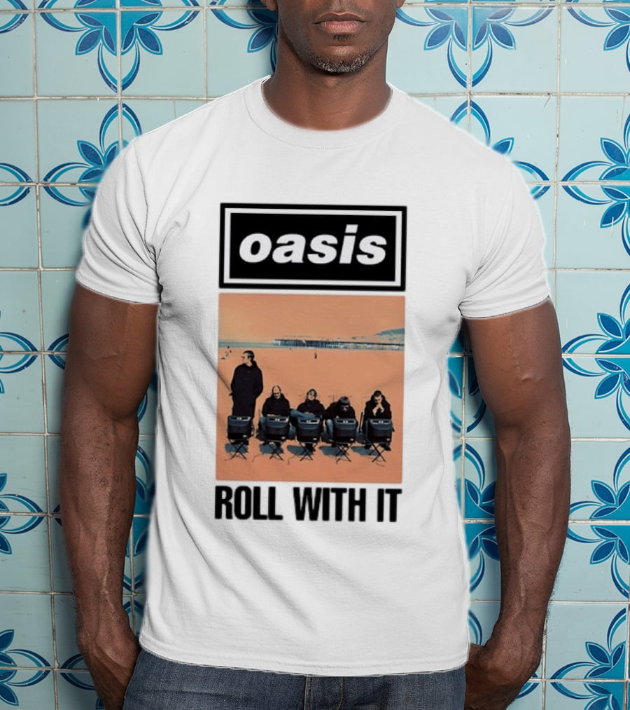Oasis Roll With It Britpop Band Liam Gallagher T-Shirt
