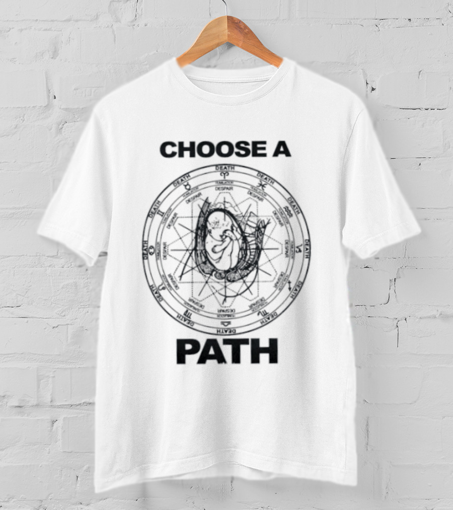 Choose A Path Death Humiliation Despair Occult Symbolic Wheel T-Shirt