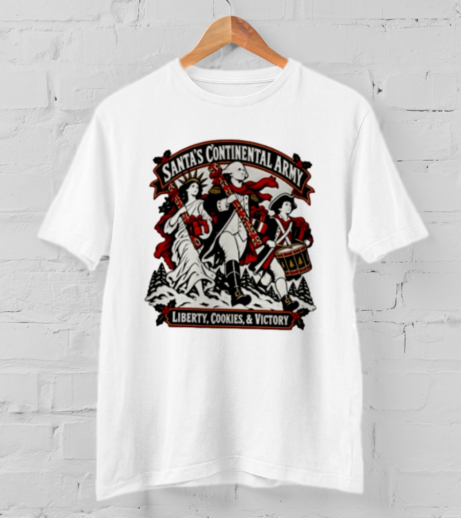 Santa's Continental Army Liberty Cookies And Victory T-Shirt