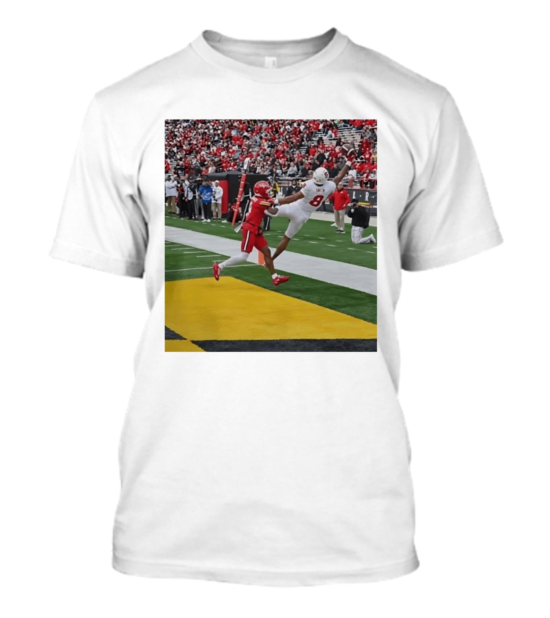 Smith Number 8 Stanford Cardinal Football Touchdown Catch Action T-Shirt