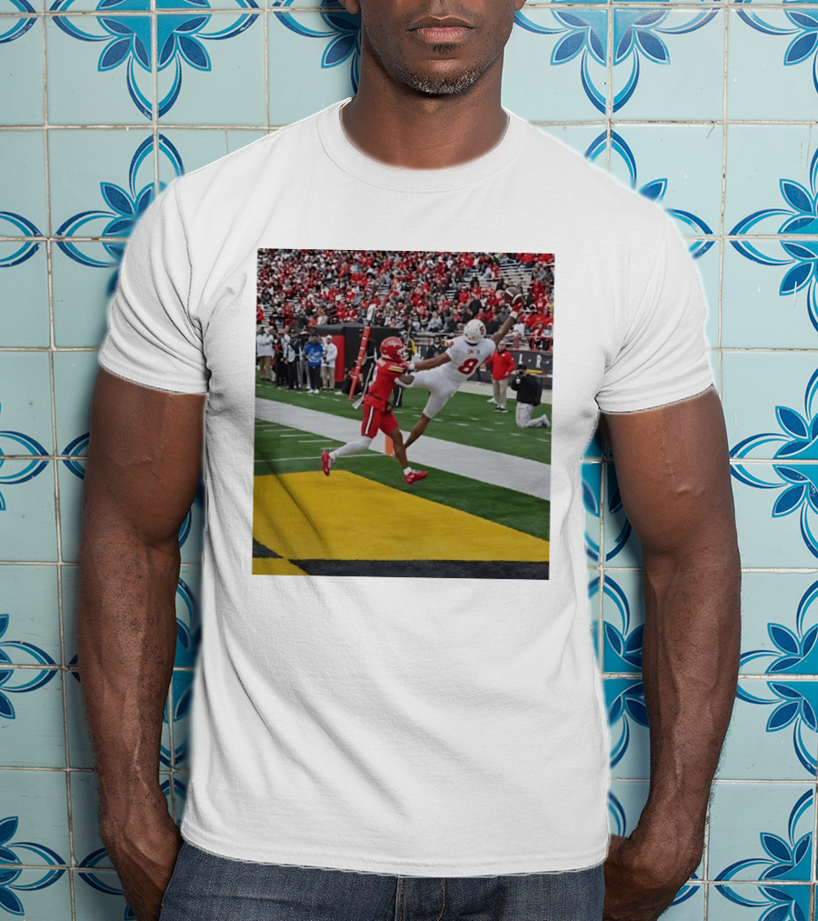 Smith Number 8 Stanford Cardinal Football Touchdown Catch Action T-Shirt