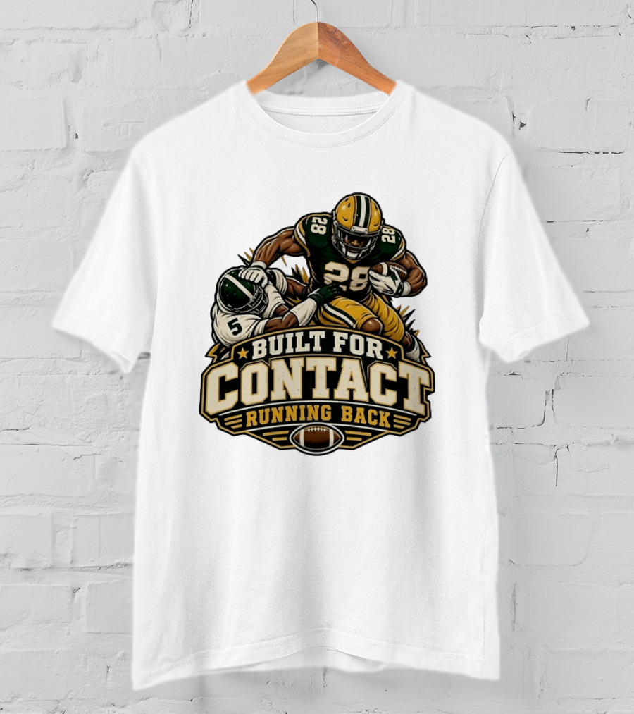 Green Bay Packers Number 28 Built For Contact Running Back T-Shirt