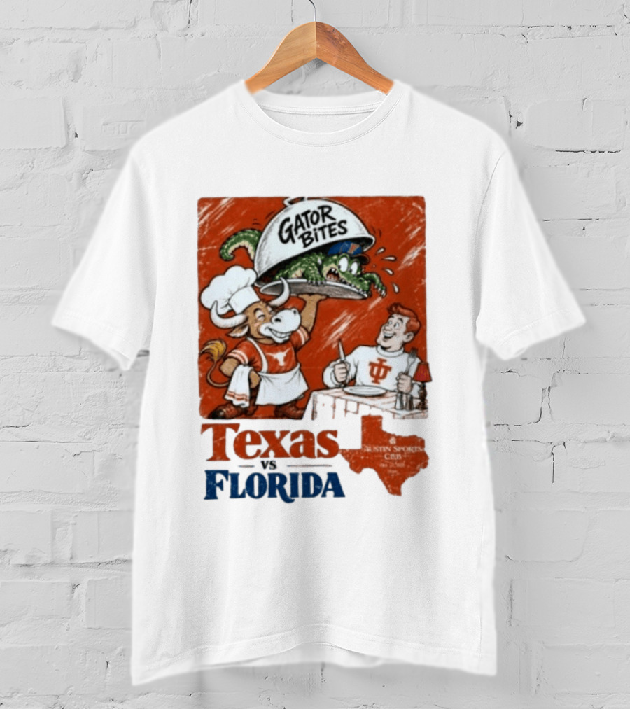 Texas Vs Florida Gator Bites Austin Sports Club T-Shirt