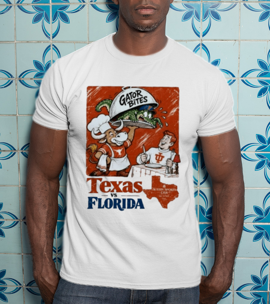 Texas Vs Florida Gator Bites Austin Sports Club T-Shirt