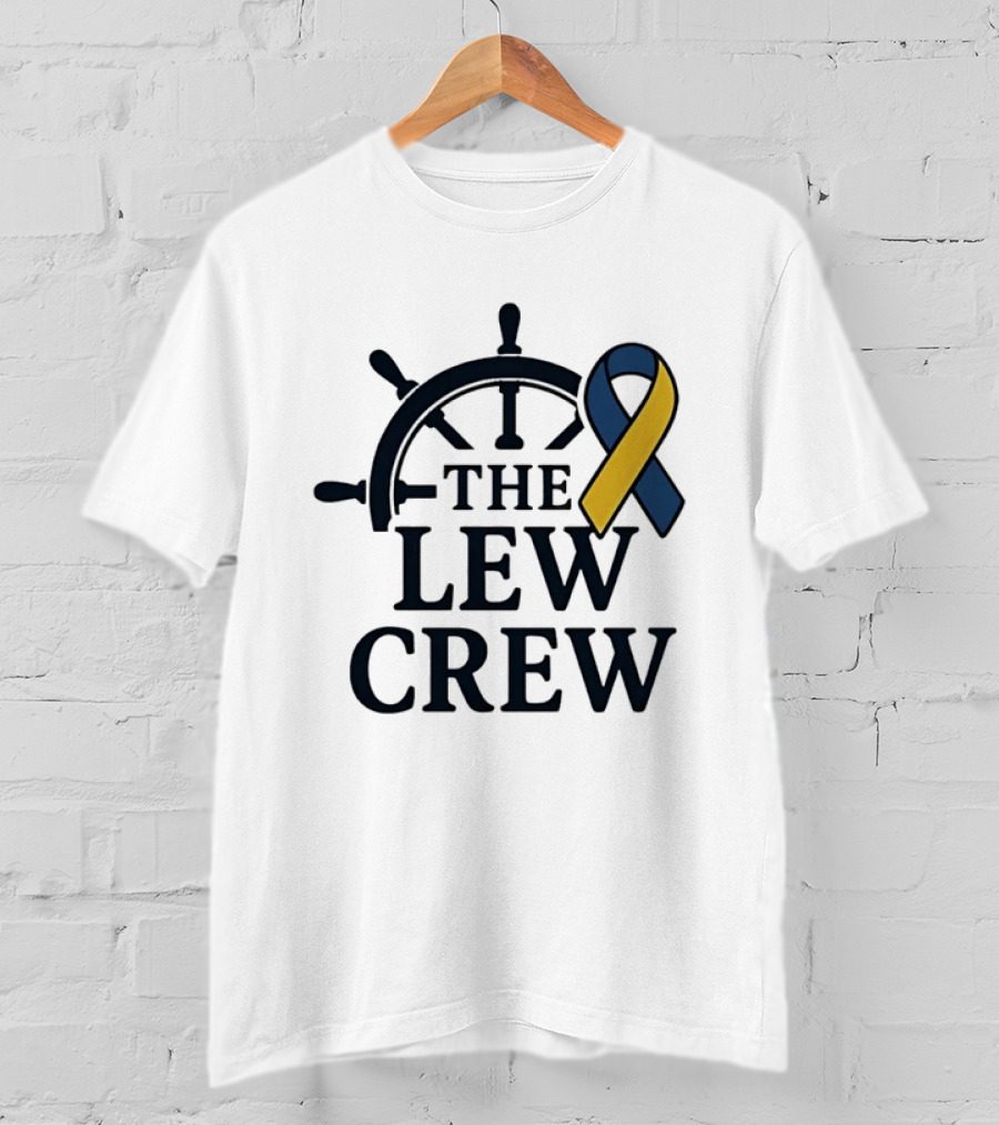 The Lew Crew Awareness Ribbon Support Nautical Wheel Steering T-Shirt