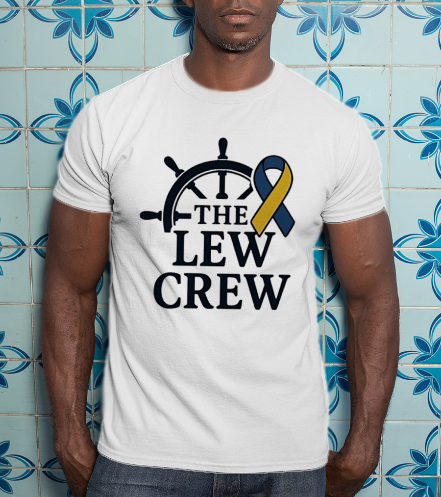 The Lew Crew Awareness Ribbon Support Nautical Wheel Steering T-Shirt