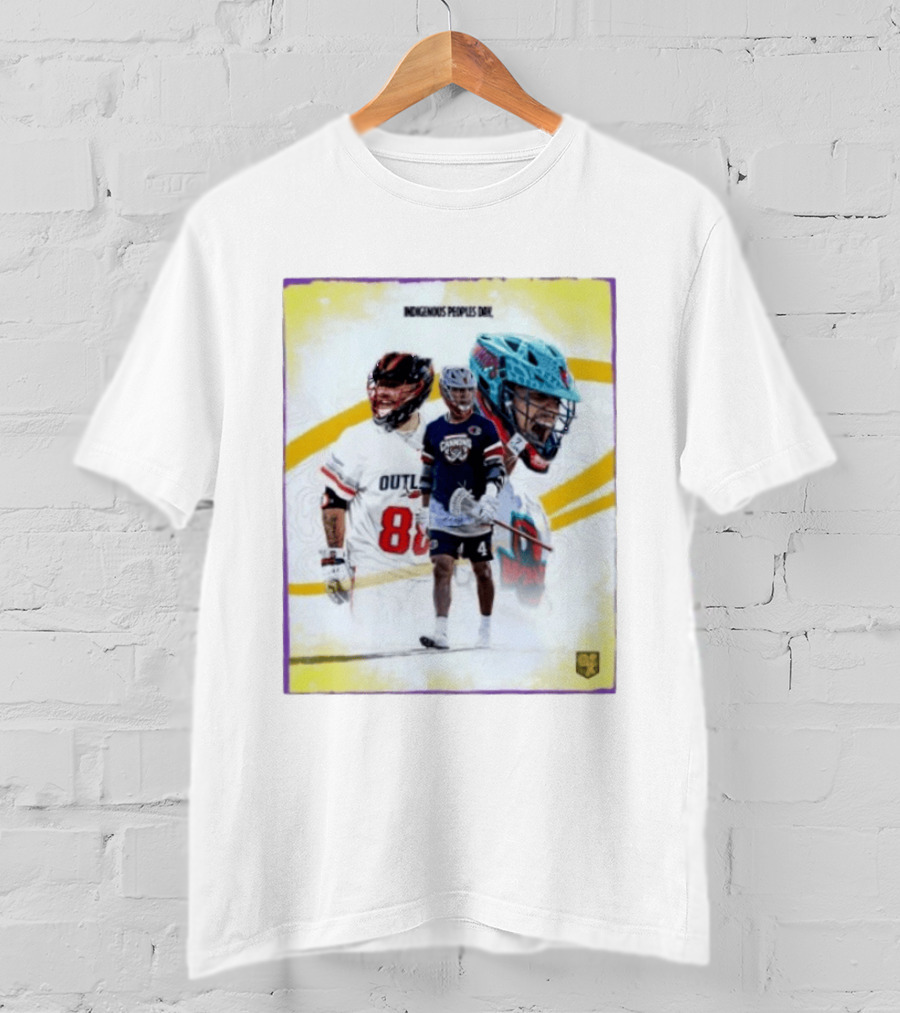 Indigenous Peoples Day PLL Lacrosse Cannons Outlaws Player Collage T-Shirt