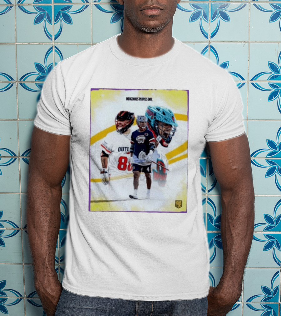 Indigenous Peoples Day PLL Lacrosse Cannons Outlaws Player Collage T-Shirt