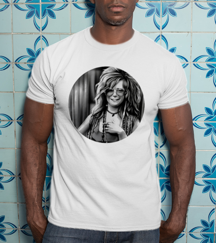 Janis Joplin Music Legend Iconic Black And White T-Shirt