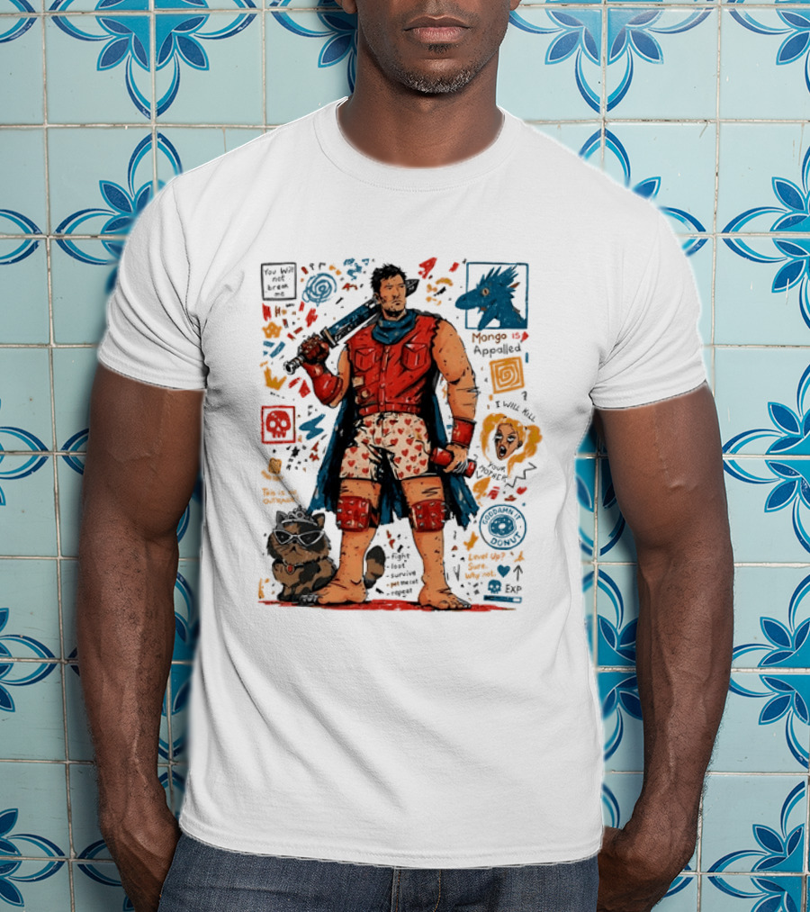 Mongo Is Appalled Goddamn It Donut Fantasy Adventure Comic Style Hero Boxer Villain Playful Quotes T-Shirt
