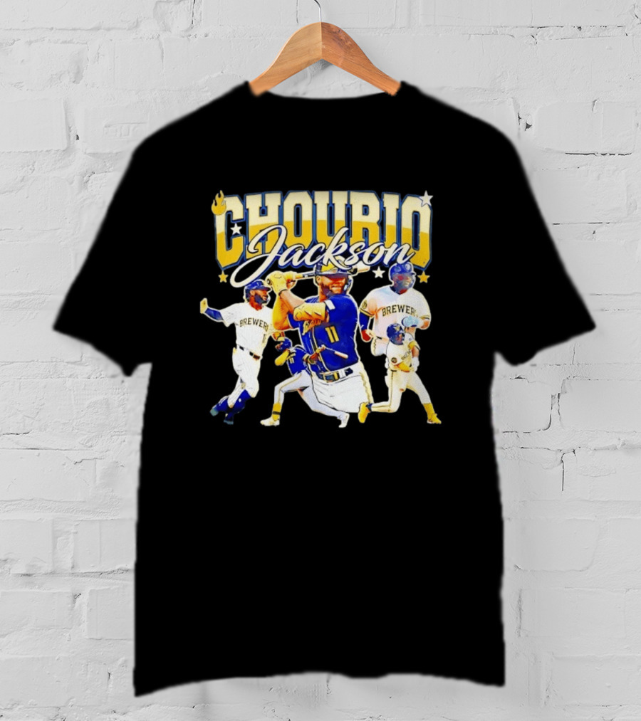 Chourio Jackson Milwaukee Brewers Number 11 Outfielder MLB T-Shirt