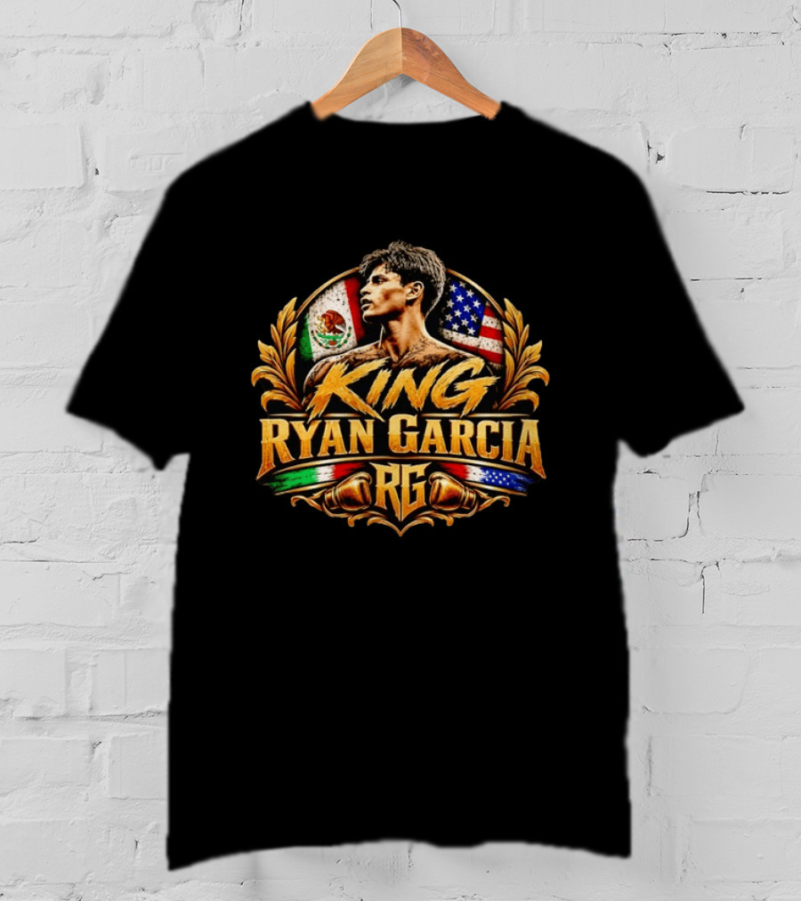 King Ryan Garcia RG Boxing Boxer Mexican American Flags T-Shirt