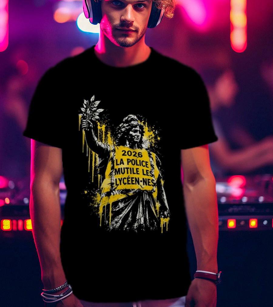 2026 La Police Mutile Les Lycéennes Statue Graphic Protest T-Shirt