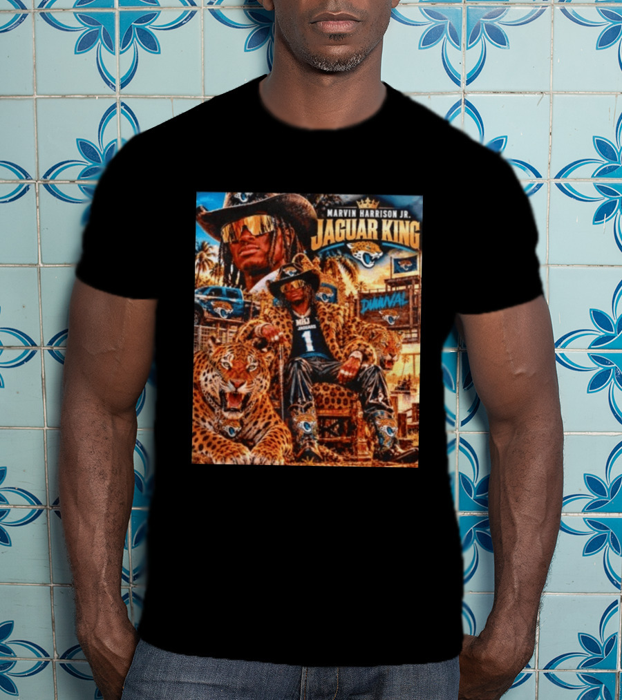 Marvin Harrison Jr Jaguar King Jacksonville Jaguars No 1 Jaguar Football Champion T-Shirt