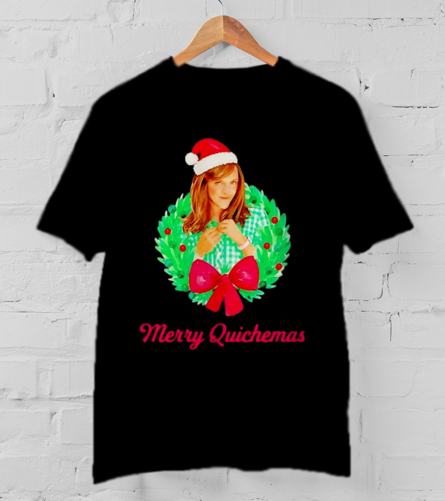Merry Quichemas Santa Hat Wreath Gilmore Girls Christmas T-Shirt