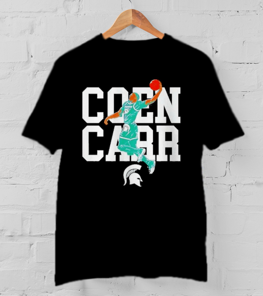 Coen Carr Michigan State Basketball Dunking Spartan T-Shirt