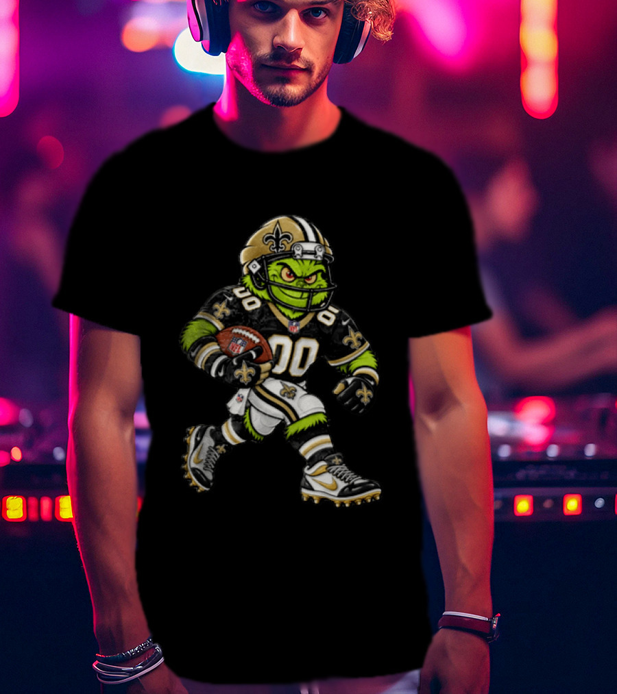 New Orleans Saints NFL Grinch Football Player T-Shirt